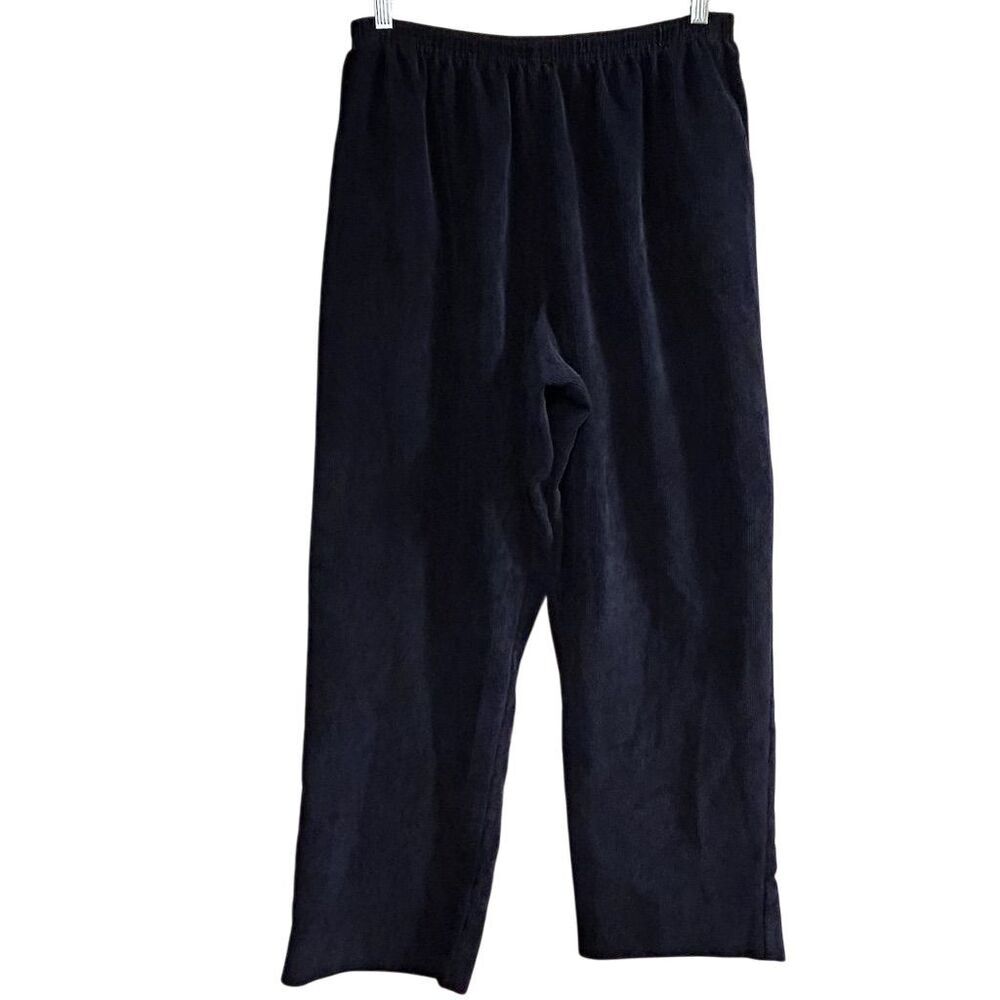 Alfred Dunner Women's Size 16 Navy Velour Corduroy Pants Casual